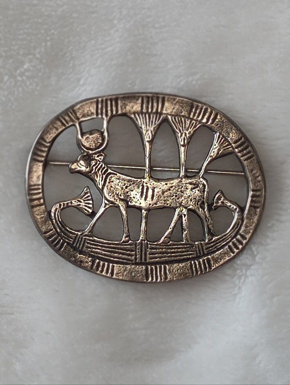 Vintage 925 Silver Metropolitan Museum Of Art Egyptian Revival Cox OX Brooch Pin